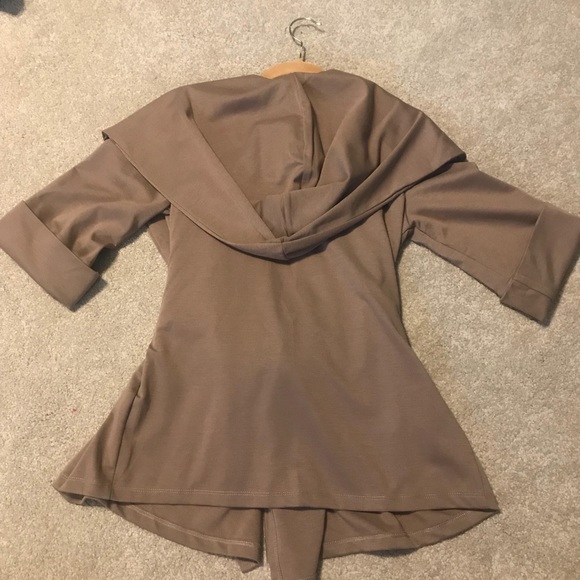 Cardigan with Hood Tan - Picture 2 of 4